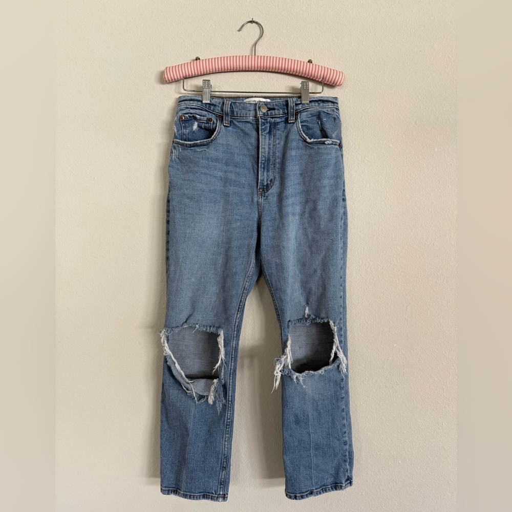 ABERCROMBIE & FITCH THE ANKLE STRAIGHT ULTRA HIGH RISE / SIZE 28/6 SHORT